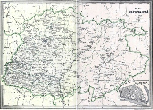 Старинные карты Костромской губернии