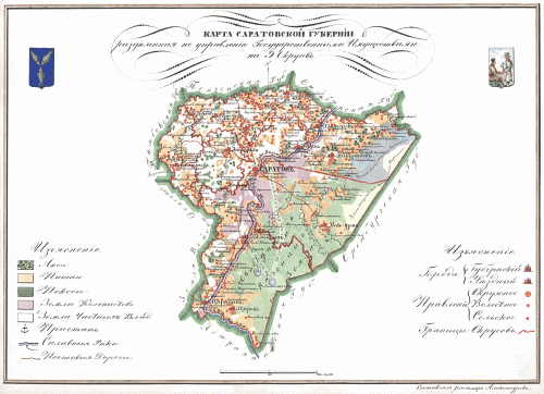 Старинные карты Саратовской губернии
